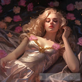 Slumber In Roses Portrait Ai Art