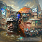 Slums With Cyborg Ai Artwork