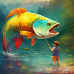 Small Fisherman Nature Ai Art