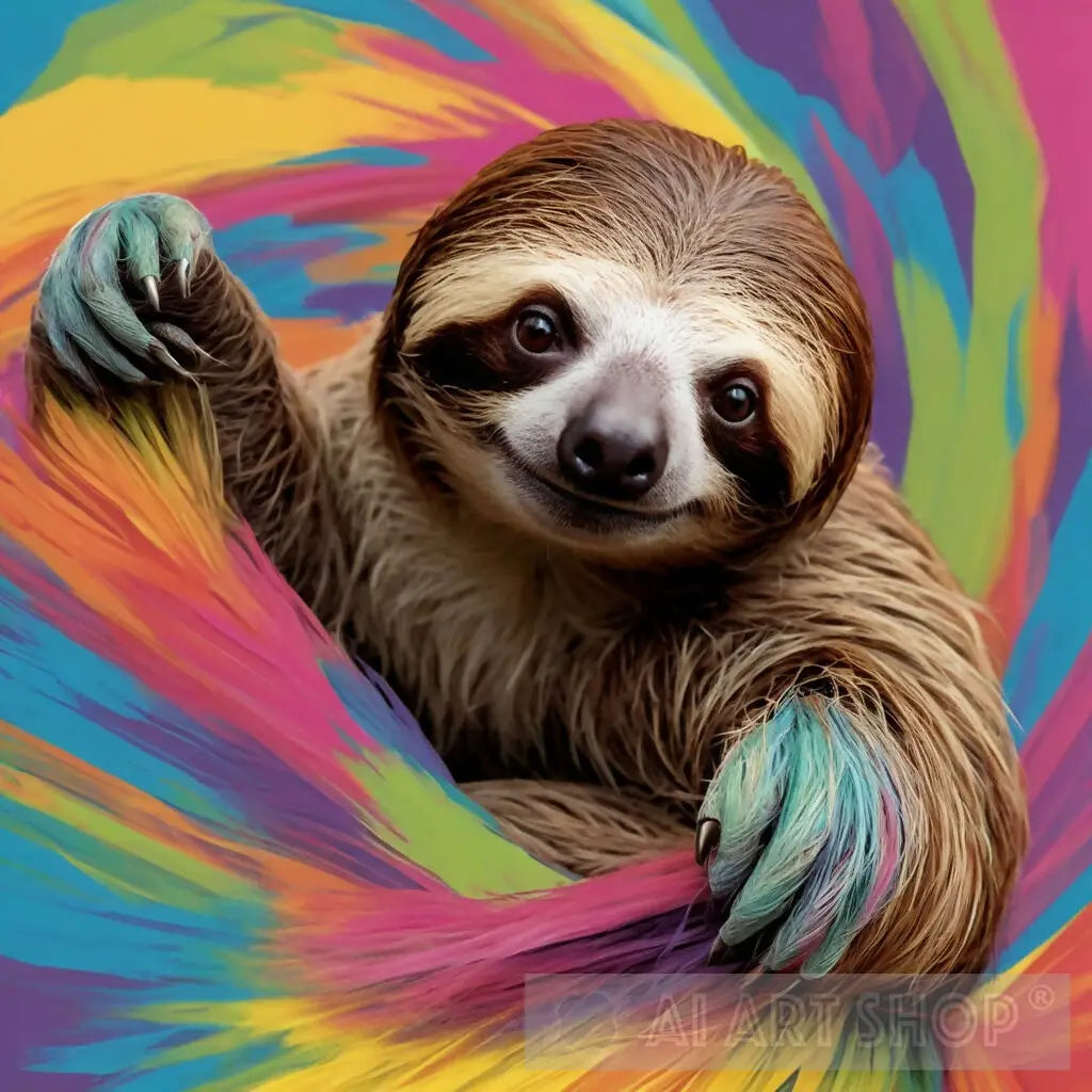 Smiling Sloth Pop Art