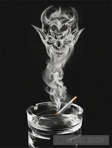 Smoking Demon Ai Artwork