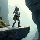 Art at mountain cliff