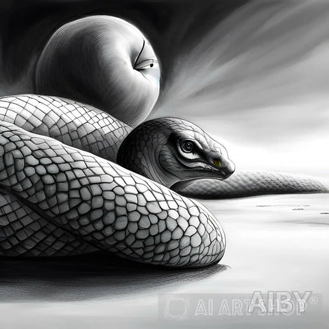 Snake And The Apple Ai Painting