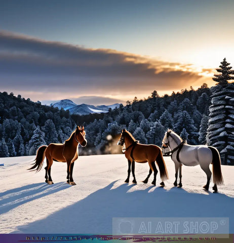 Snow Horses Ai Artwork