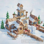 Snow Village Landscape Ai Art