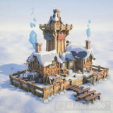 Snow Village Landscape Ai Art