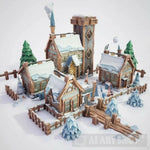 Snow Village Landscape Ai Art