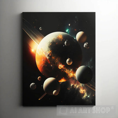 Solar System Abstract Ai Art