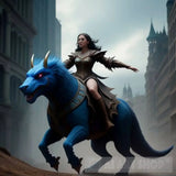 Sorceress Riding A Giant Beast Portrait Ai Art