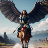 Sorceress Riding A Giant Beast Portrait Ai Art