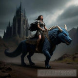 Sorceress Riding A Giant Beast Portrait Ai Art