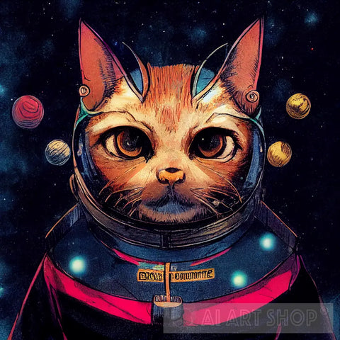 Space Cat Omega Animal Ai Art