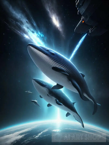 Space Whales Ai Artwork