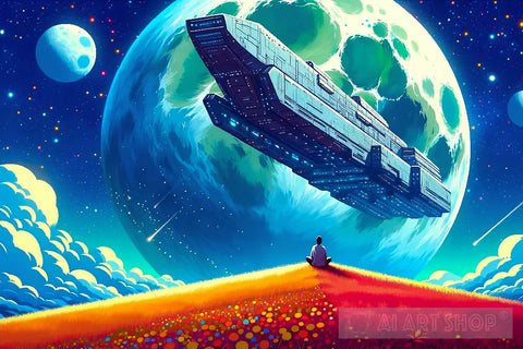 Spaceship - A Dreamers Gaze Ai Artwork