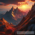 Spectacular Mountain Peaks Sunset: Artistic Masterpiece In 8K Photography Landscape Ai Art