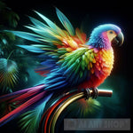 Spectral Aviary: Ais Parrot Mosaic Ai Artwork