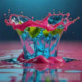 Splash Water Cooler Green And Blue Rose Ai Artwork