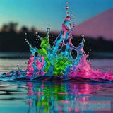 Splash Water Cooler Green And Blue Rose Ai Artwork