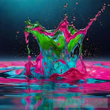 Splash Water Cooler Green And Blue Rose Ai Artwork