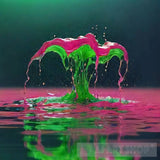 Splash Water Cooler Green And Blue Rose Ai Artwork