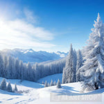 Splendid Alpine Scenery In Winter. Fantastic Frosty Morning The Forest Nature Ai Art