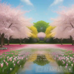 Spring Blossoms Landscape Ai Art