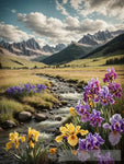 Spring Landscape Flowers Lining The Valley Landscape Ai Art