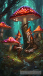 Sprites Under Mushrooms Nature Ai Art