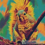 Squirrel Portrait Pop Art Animal Ai