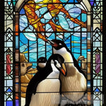 Stained-Glass Penguins Animal Ai Art