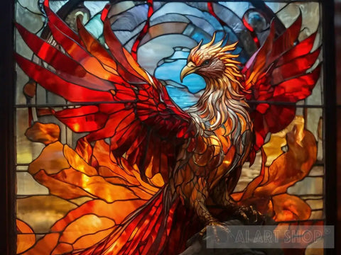 Stained Glass Phoenix Animal Ai Art