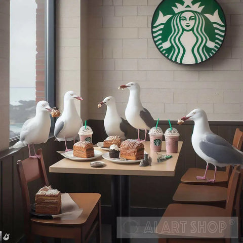 Starbucks With Your Gullfriends Ai Artwork