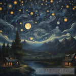 Starry Night Background Ai Artwork