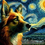 Starry Night Dog Animal Ai Art