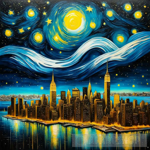 Starry Nigth In Nyc Ai Painting