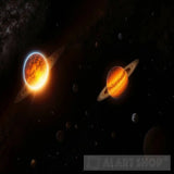 Stars Sky Universe Planets Sun Space Galaxy Ai Artwork