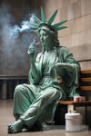 Statue Of Liberty Taking A Break To Smoke Cigarette Ai Artwork