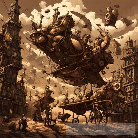 Steampunk Airships Ai Artwork