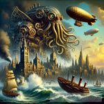 Steampunk Cthulhu. Ai Painting