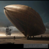 Steampunk Explorer With An Airship Portrait Ai Art
