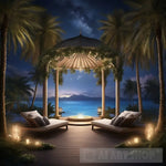 Step Into A Dreamy Tropical Paradise At Night Ai Artwork