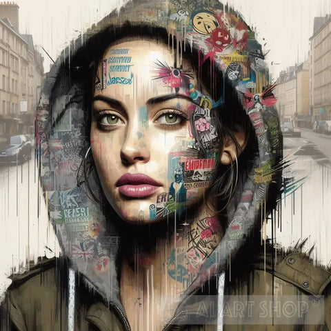 Stephanie In The City Graffiti Ai Artwork