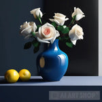 Still Life With White Roses And Lemons Ai Art