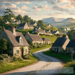 Stone Cottage Serenity Landscape Ai Art