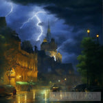 Storm In Paris 19Th Century Ai Painting