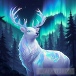 Storms Grace: Illuminated Majesty Of The Deer Animal Ai Art