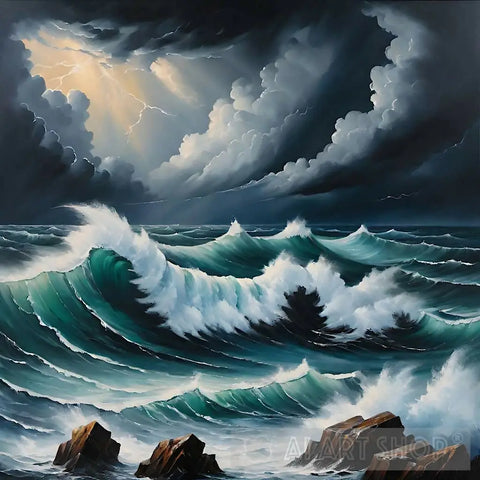 Stormy Seas Landscape Ai Art