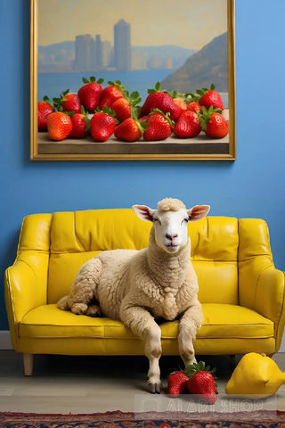 Strawberry Sheep (((Picture Her In Blue))) On A... Animal Ai Art