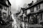 Street In Black And White Ai Artwork