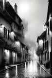 Street In Black And White Ai Artwork